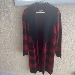 Plaid coatigan